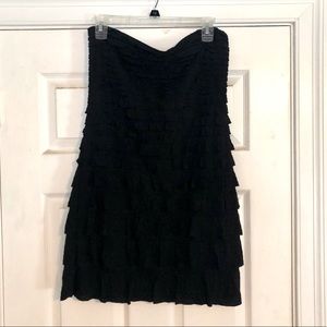 Black strapless dress